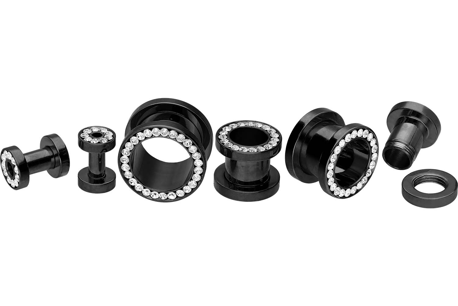 Chirurgenstahl Tunnel KRISTALLRAND ++SALE++ von Piercingline